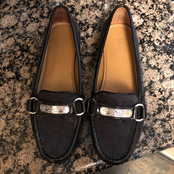 Coach silver buckle black loafers - Picture 2 of 7